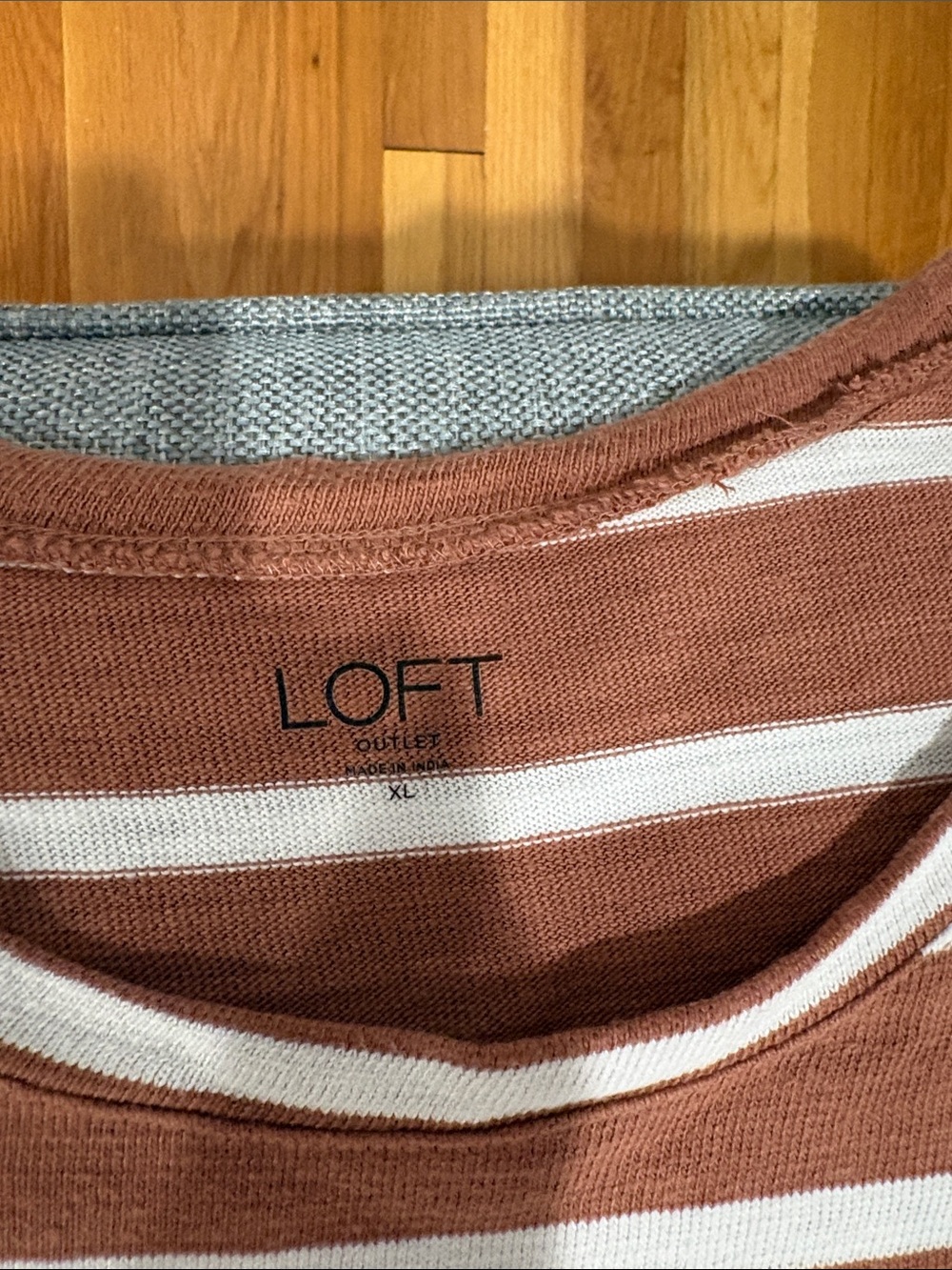 LOFT Brown and White Striped Sleeveless Knit Tank Sweater XL - Picture 2 of 6